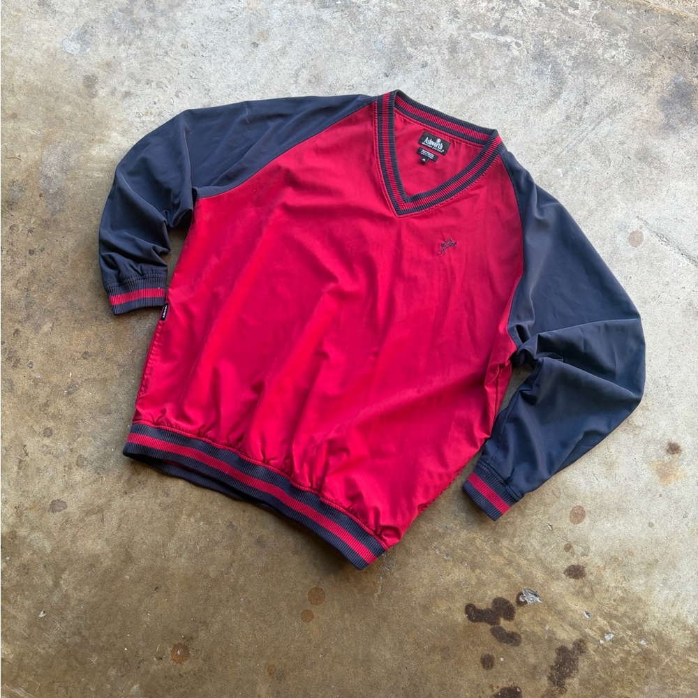 Y2K red and black ashworth windbreaker jacket w/sick design Size